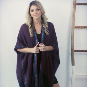 Anthropologie Kaya Black & Purple Ombre Kimono
